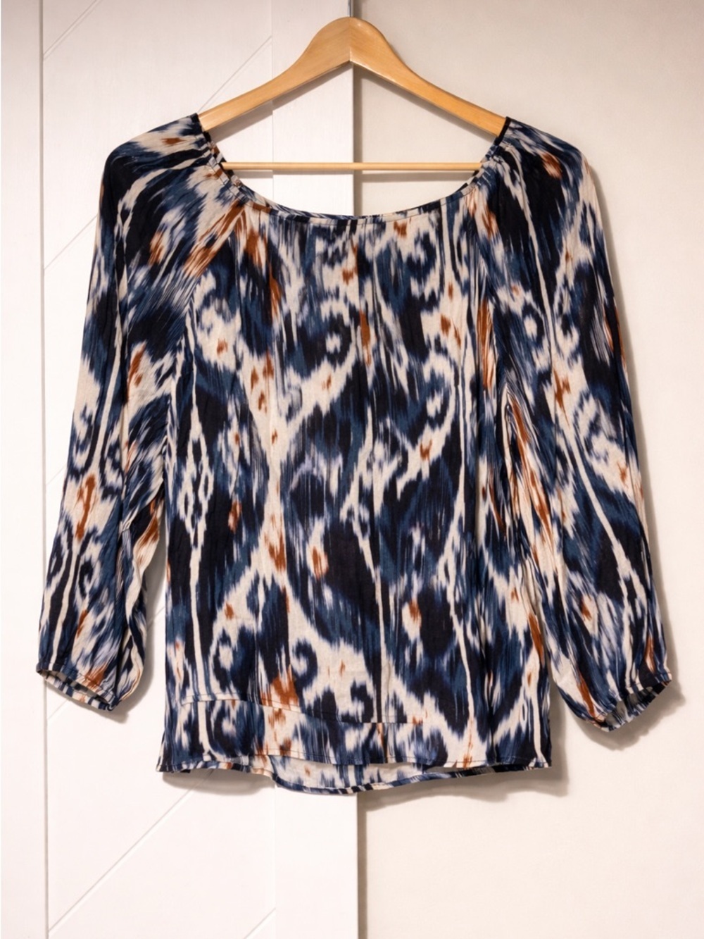 Liverpool Los Angeles Ikat Print Off Shoulder Blouse Size M